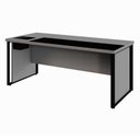 Ver imagem 2 de Mesa Executiva para Escritório Diretor com Caixa de Tomadas Porta Objetos 200cm Corporate Cinza Sagrado E Preto