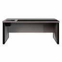 Ver imagem 6 de Mesa Executiva para Escritório Diretor com Caixa de Tomadas Porta Objetos 200cm Corporate Cinza Sagrado E Preto