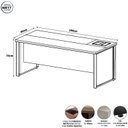 Ver imagem 3 de Mesa Executiva para Escritório Diretor com Caixa de Tomadas Porta Objetos 200cm Corporate Cinza Sagrado e Preto