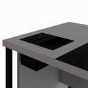 Ver imagem 7 de Mesa Executiva para Escritório Diretor com Caixa de Tomadas Porta Objetos 200cm Corporate Cinza Sagrado E Preto