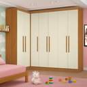Ver imagem 1 de Guarda-Roupa Modulado Infantil 7 Portas Jasmim Bege/Cinamomo/Off White