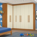 Ver imagem 5 de Guarda-Roupa Modulado Infantil 7 Portas Jasmim Bege/Cinamomo/Off White