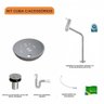 Kit Cuba R35 com Torneira Link 1062 Metal e Válvula Click 1 Polegada B e Sifão Pvc e Flexível Compac - 3