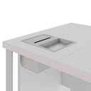 Ver imagem 7 de Mesa Executiva para Escritório Diretor com Caixa de Tomadas Porta Objetos Coleção 200cm Corporate Cinza