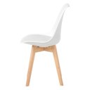 Ver imagem 3 de Kit C| 3 Cadeira Leda Branca - Charles Eames Wood com Almofada