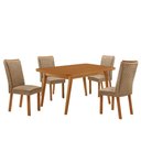 Ver imagem 2 de Mesa de Jantar Copper 120cm Tampo MDF Laminado Canto Copo com 4 Cadeiras Lisa