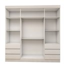 Ver imagem 5 de Guarda-roupa Casal Romenia Slim 4 Portas 6 Gavetas Branco - Panorama Móveis