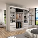 Ver imagem 2 de Guarda-roupa Casal Romenia Slim 4 Portas 6 Gavetas Branco - Panorama Móveis