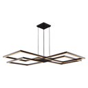 Ver imagem 1 de Lustre Pendente Perfil Led 96w Design Moderno Quarto Sala Escritório Bivolt Preto Luz Neutra 4000k