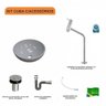 Kit Cuba R35 com Torneira Link 1062 Metal e Válvula Click 1 Polegada B e Sifão Cromado e Flexível Co - 3