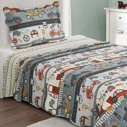 Cobre Leito Solteiro Prink Patchwork Infantil 02 Peças - Corrida - 2