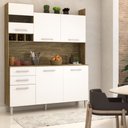 Ver imagem 1 de Cozinha Compacta Pratice 6 Portas 2 Gavetas Carvalho/branco - Panorama Móveis
