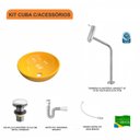 Ver imagem 3 de Kit Cuba R35 com Torneira Link 1062 Metal e Válvula Click 1 Polegada G e Sifão Pvc e Flexível Compac