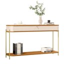 Ver imagem 2 de Aparador Riviera 1 Gaveta MDF 123cm Off White Nature Dourado Bechara Móveis