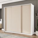 Ver imagem 1 de Guarda-roupa Casal Porto 3 Portas 4 Gavetas Branco/creme - Politorno