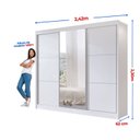 Ver imagem 3 de Guarda-roupa Casal 3 Portas de Correr com Espelho 100 % Mdf Cristal
