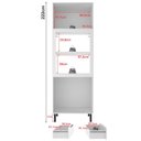 Ver imagem 3 de Torre Quente 1 Porta 2 Gavetas 222x70 Cm Mdf Cz3306 Branco Tecno Mobili