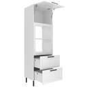 Ver imagem 6 de Torre Quente 1 Porta 2 Gavetas 222x70 Cm Mdf Cz3306 Branco Tecno Mobili