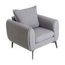 Ver imagem 1 de Poltrona Valência Decorativa Tecido Linho Almofada no Encosto Pés Aço Preto Epóxi Poltronas do Sul