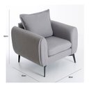 Ver imagem 3 de Poltrona Valência Decorativa Tecido Linho Almofada no Encosto Pés Aço Preto Epóxi Poltronas do Sul