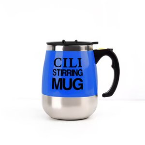 Caneca Misturadora Magnética 400ml Recarregável Azul Escuro