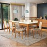 Conjunto Mesa com 8 Cadeiras Madeira Maciça Tampo em Mdf e Vidro Temperado Mira - 1