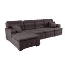 Ver imagem 1 de Sofá Orlando 3.45x2.10m com Chaise, Retrátil e Reclinável - Marrom