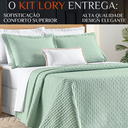 Ver imagem 2 de Conjunto Cama Casal King Size Lory 200 Fios Bordado 100%algodao Verity:verde