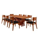 Ver imagem 2 de Conjunto Sala de Jantar Mesa Venus Tampo 220cm Laminado Barril e 8 Cadeiras Viena Gold