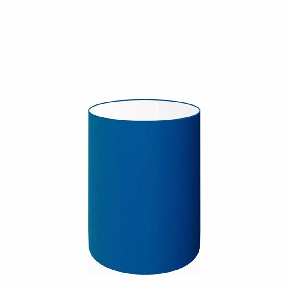 Cúpula Abajur e Luminária em Tecido Cilíndrica Vivare CP-8002 Ø13x30cm - Bocal Europeu - Azul Marinh - 1