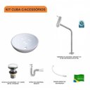 Ver imagem 3 de Kit Cuba R35 com Torneira Link 1062 Metal e Válvula Click 1 Polegada e Meia e Sifão Pvc e Flexível C