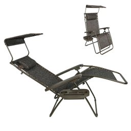 Cadeira Espreguiçadeira Praia Verao Piscina Reclinavel Dobravel Gravidade Zero Sol Lazer Ar Livre Ja - 1
