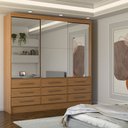 Ver imagem 1 de Guarda-roupa Casal Taylor Premium 3 Portas 9 Gavetas com Espelho Cinamomo - Panorama Móveis