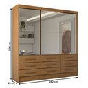 Ver imagem 4 de Guarda-roupa Casal Taylor Premium 3 Portas 9 Gavetas com Espelho Cinamomo - Panorama Móveis