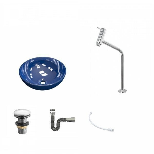 Kit Cuba R35 com Torneira Link 1062 Metal e Válvula Click 1 Polegada e meia e Sifão Cromado e Flexív - 2