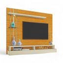 Ver imagem 2 de Painel Eros para TV 55 Polegadas 160cm com Nichos e Iluminação LED Marrom Carmolar Móveis