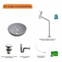 Ver imagem 3 de Kit Cuba R35 com Torneira Link 1062 Metal e Válvula Click 1 Polegada e Meia e Sifão Cromado e Flexív