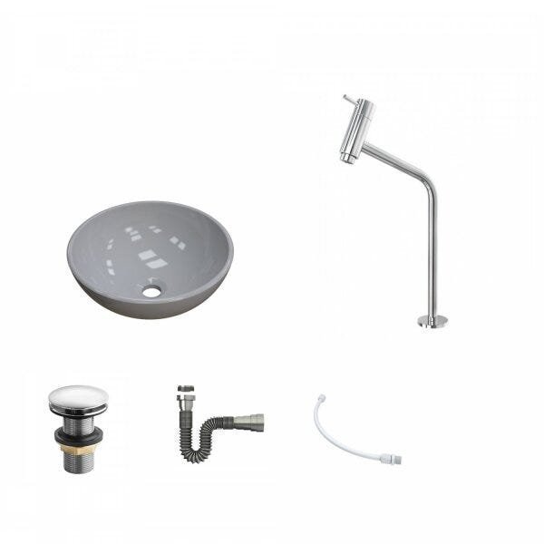 Kit Cuba R35 com Torneira Link 1062 Metal e Válvula Click 1 Polegada e meia e Sifão Cromado e Flexív - 2