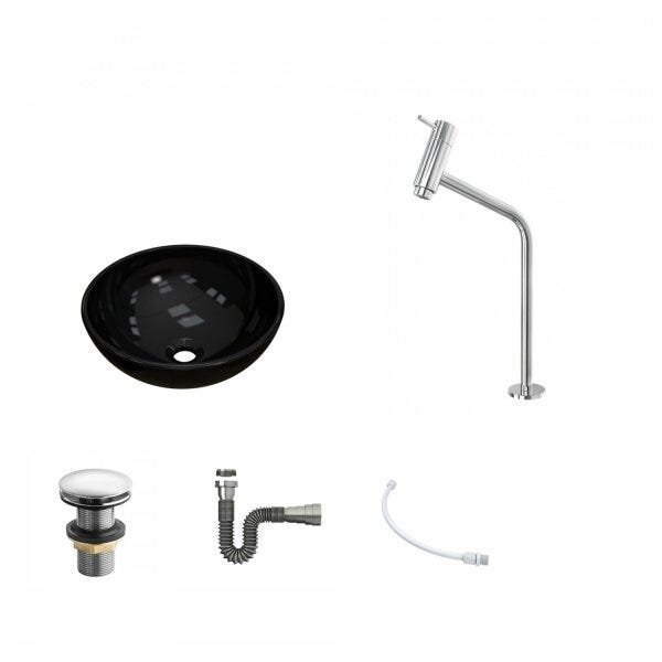 Kit Cuba R35 com Torneira Link 1062 Metal e Válvula Click 1 Polegada e meia e Sifão Cromado e Flexív - 2