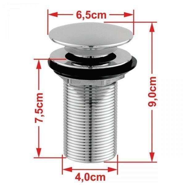 Kit Cuba R35 com Torneira Link 1062 Metal e Válvula Click 1 Polegada e meia e Sifão Cromado e Flexív - 10