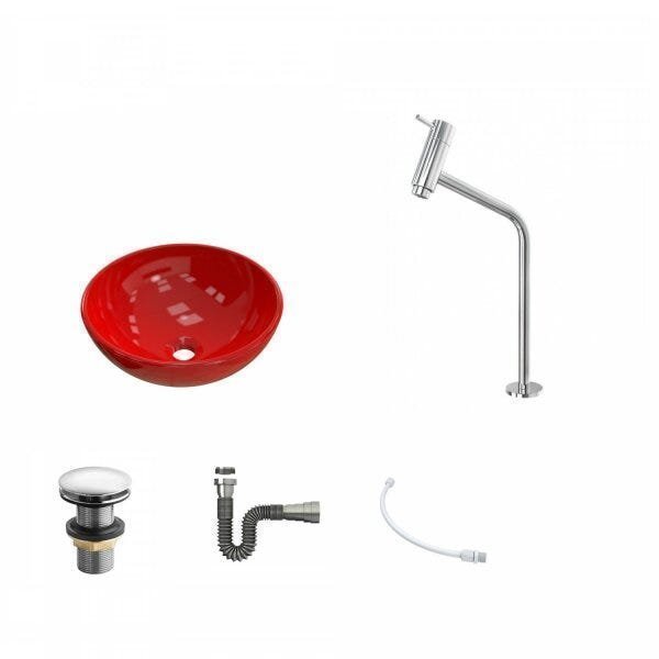 Kit Cuba R35 com Torneira Link 1062 Metal e Válvula Click 1 Polegada e meia e Sifão Cromado e Flexív - 2
