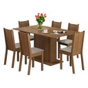 Ver imagem 2 de Conjunto Sala de Jantar Madesa Megan Mesa Tampo de Madeira com 6 Cadeiras Rustic/Pérola Cor:Rustic/P