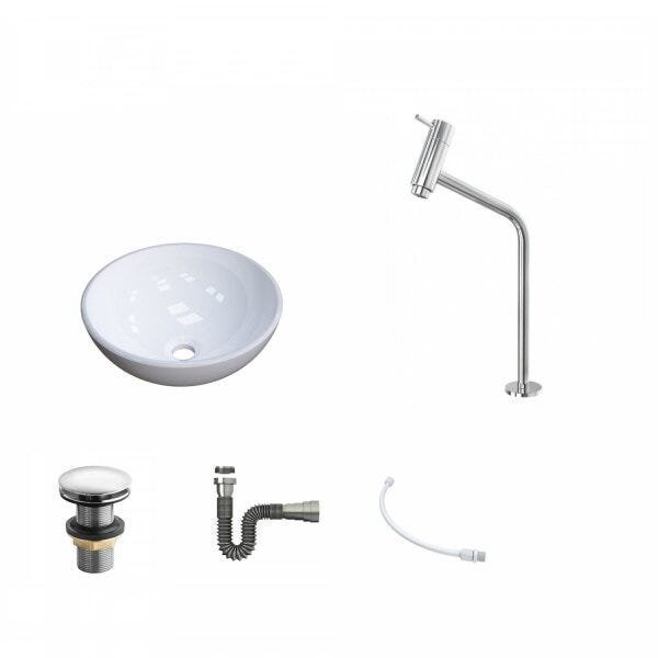 Kit Cuba R35 com Torneira Link 1062 Metal e Válvula Click 1 Polegada e meia e Sifão Cromado e Flexív - 2