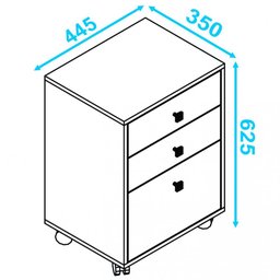 Gaveteiro 3 gavetas BBN 26 - BRV Móveis - 3