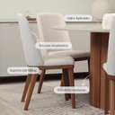 Ver imagem 2 de Conjunto de Jantar Mesa Redonda com Vidro 6 Cadeiras Kalina - Canella C/ Off White