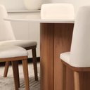 Ver mais imagens de Conjunto de Jantar Mesa Redonda com Vidro 6 Cadeiras Kalina - Canella C/ Off White