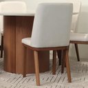 Ver imagem 3 de Conjunto de Jantar Mesa Redonda com Vidro 6 Cadeiras Kalina - Canella C/ Off White