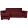 Sofá 3 Lugares Com Chaise 1,88m Orion Veludo Bordô - 5