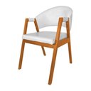 Ver imagem 2 de Kit 6 Cadeiras Helen Madeira Maciça Cerejeira Premium Assento Facto para Sala - Branco