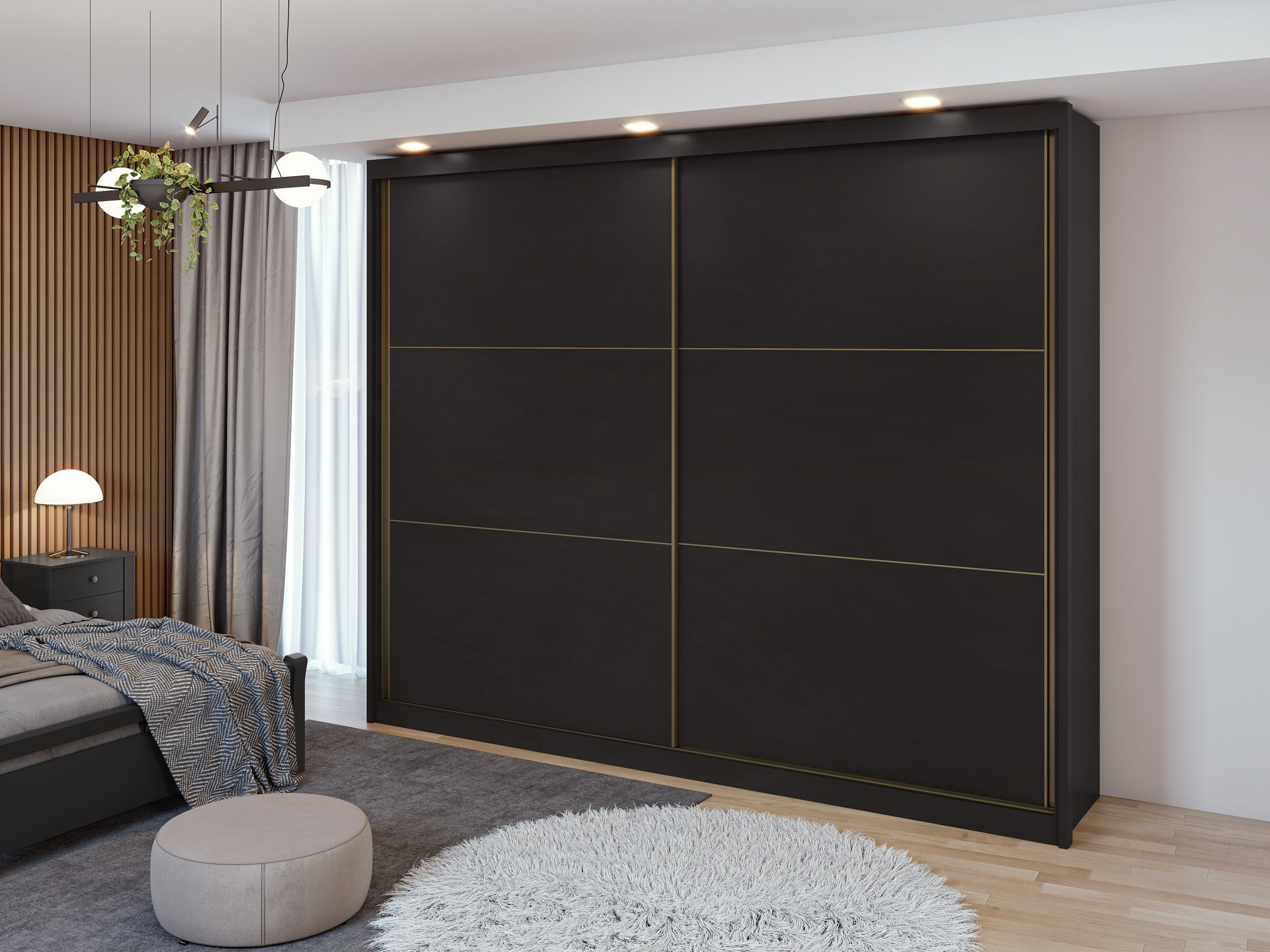 Guarda-Roupa Casal Toronto 2 Portas Deslizantes Preto Fosco - Lopas ...